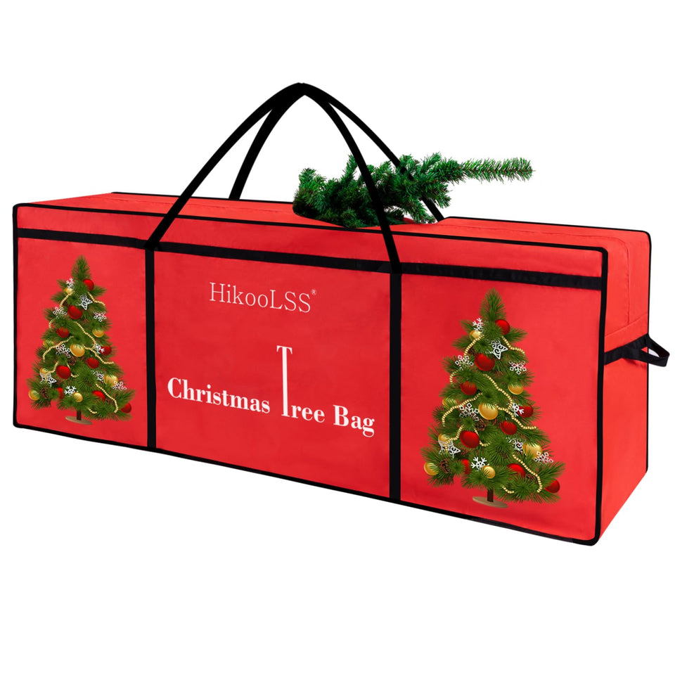HikooLSS Christmas Tree Storage Bag shows wide opening for easy placement and storage