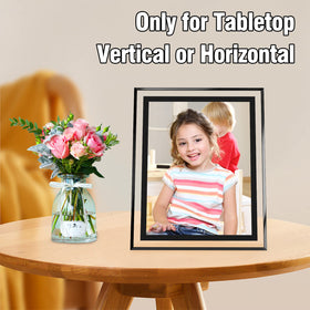HIKWADERY 8x10 frame back view with sturdy tabletop easel for display