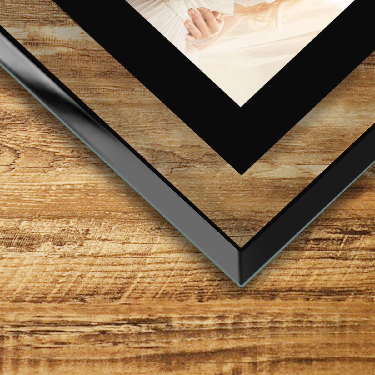 HIKWADERY 8x10 frame tabletop display in black showing versatile setup