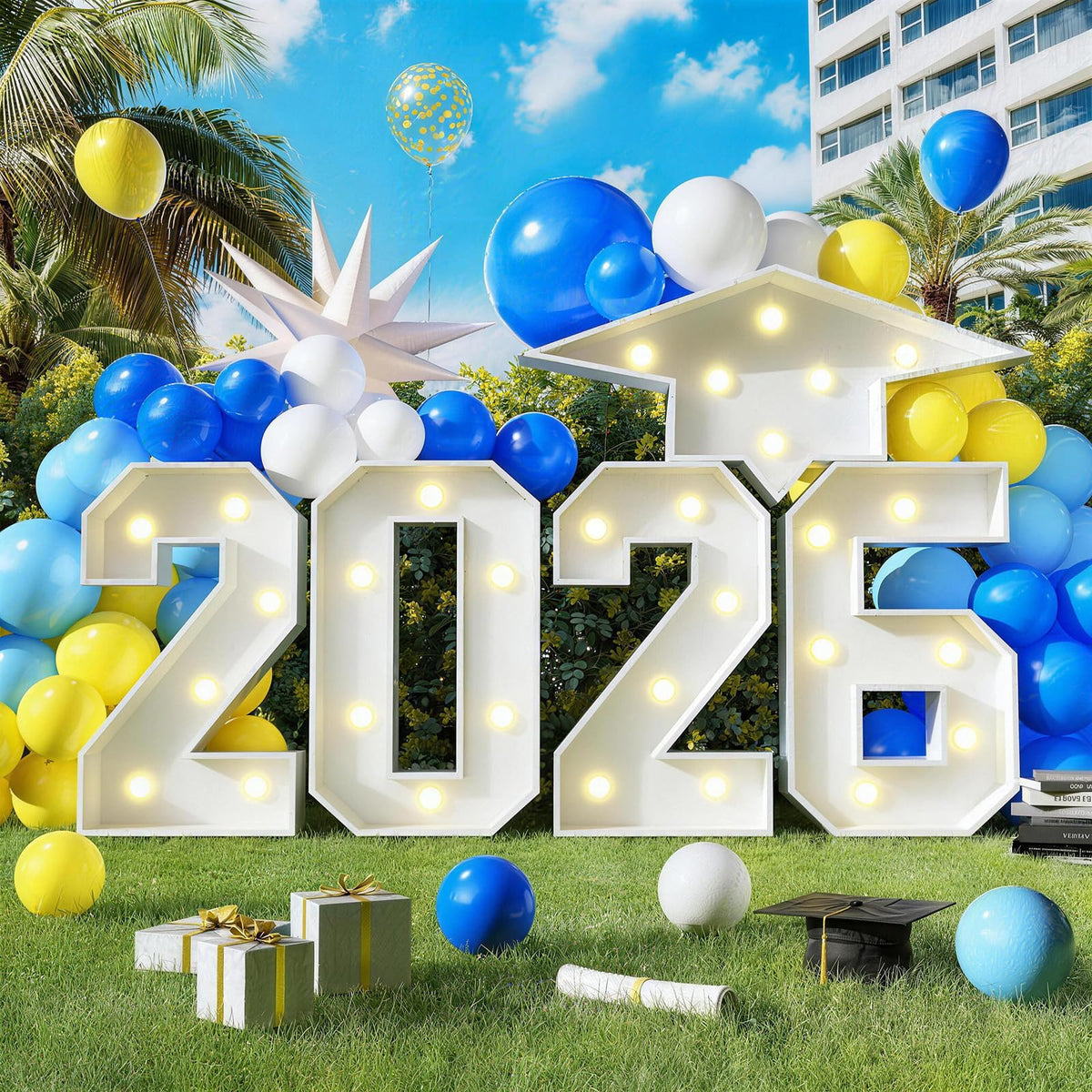 HILAVO 2026 light-up number marquee 3ft glowing for standout graduation photos