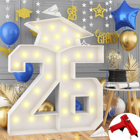 HILAVO 4.5ft graduation numbers with cap illuminate a photo-ready centerpiece
