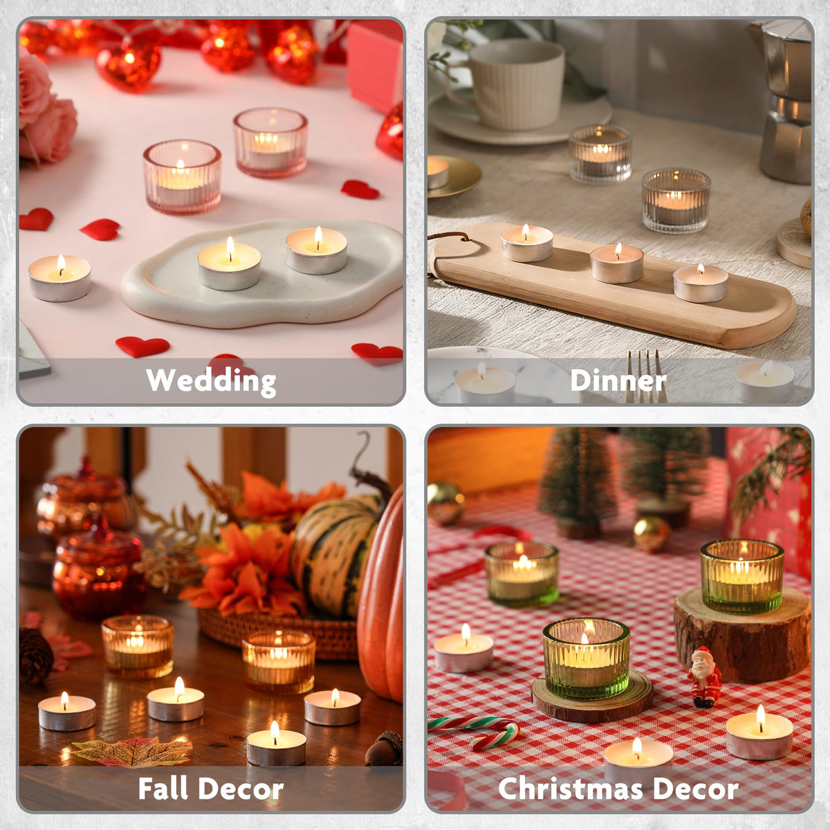Hilumida unscented tea lights 200-pack outdoor use for patio evenings.