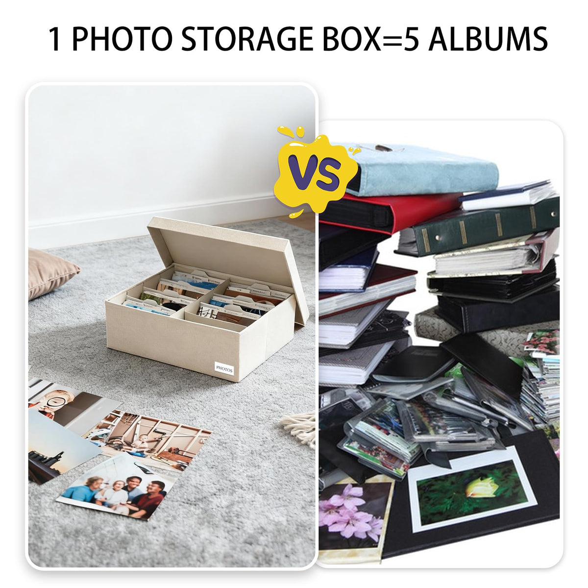 Himake box storing up to 800 photos sized 8x10 inches