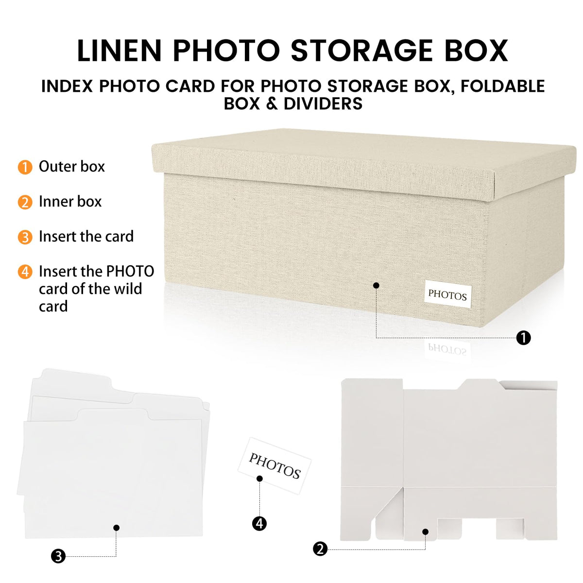 Himake portable photo storage with lid suitable for living rooms and offices