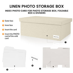 Himake portable photo storage with lid suitable for living rooms and offices