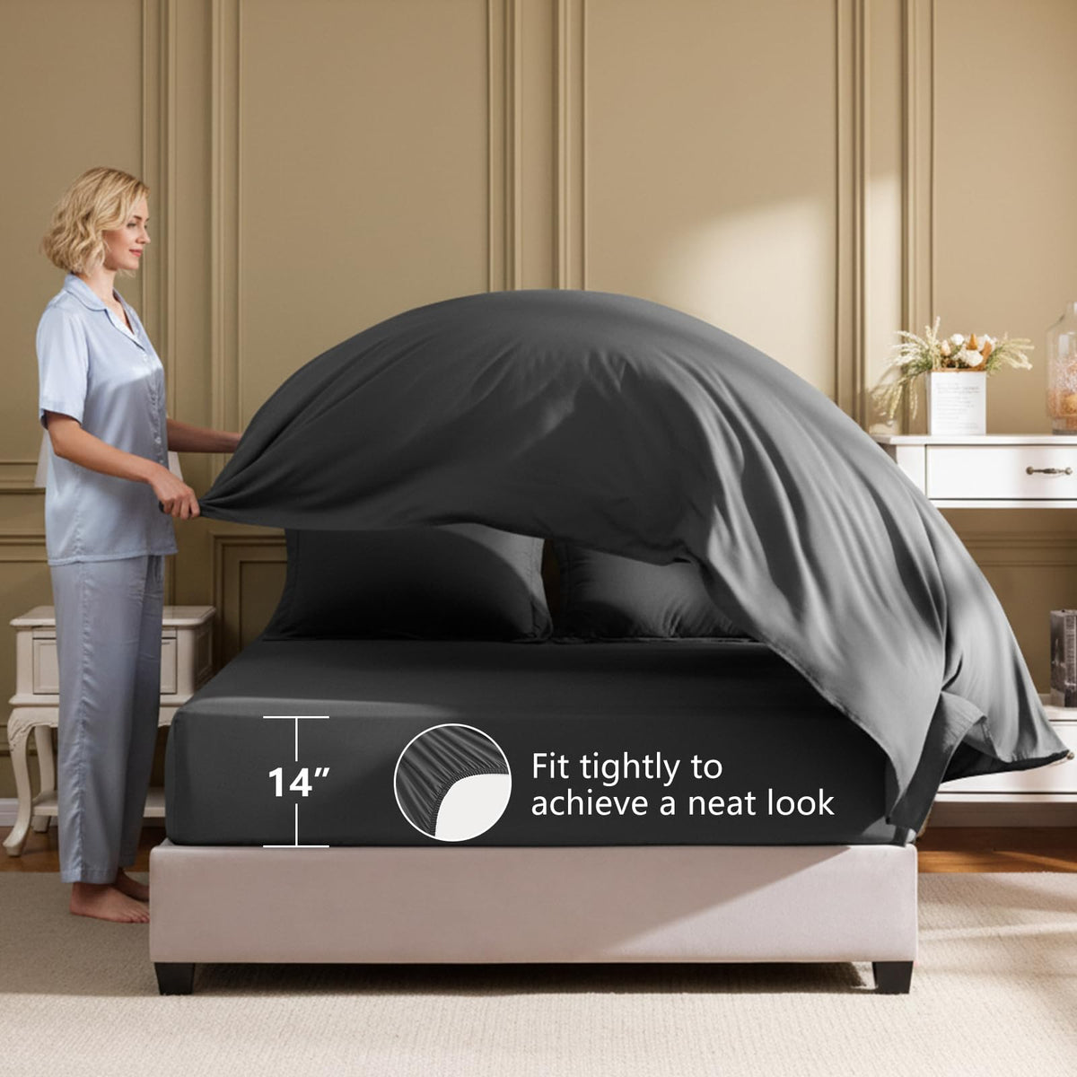 HIMEET down-alternative fill provides plush warmth without heaviness