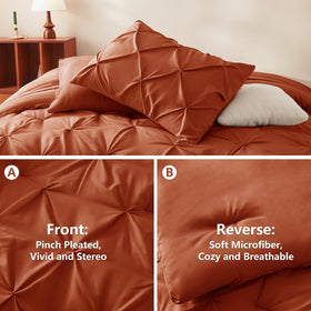 HIMEET Pintuck Bed in a Bag fitted sheet in burnt orange, snug fit