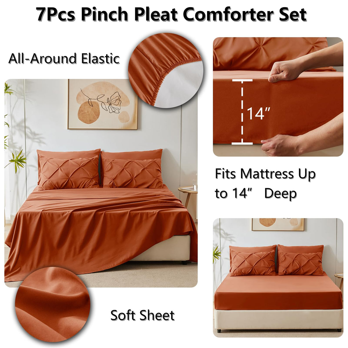 HIMEET Pintuck Bed in a Bag geometric pattern close-up showing refined texture