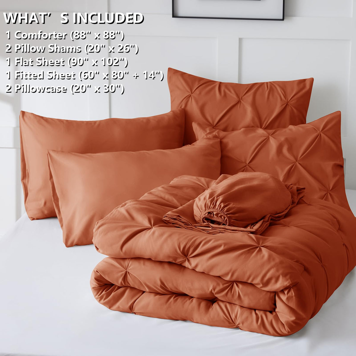 HIMEET Pintuck Bed in a Bag vacuum-packed packaging for easy storage