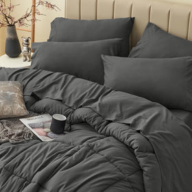 HIMEET Queen Comforter Set machine washable design for easy care.