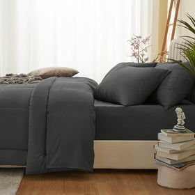 HIMEET Queen Comforter Set envelope pillowcases keep pillows in place.