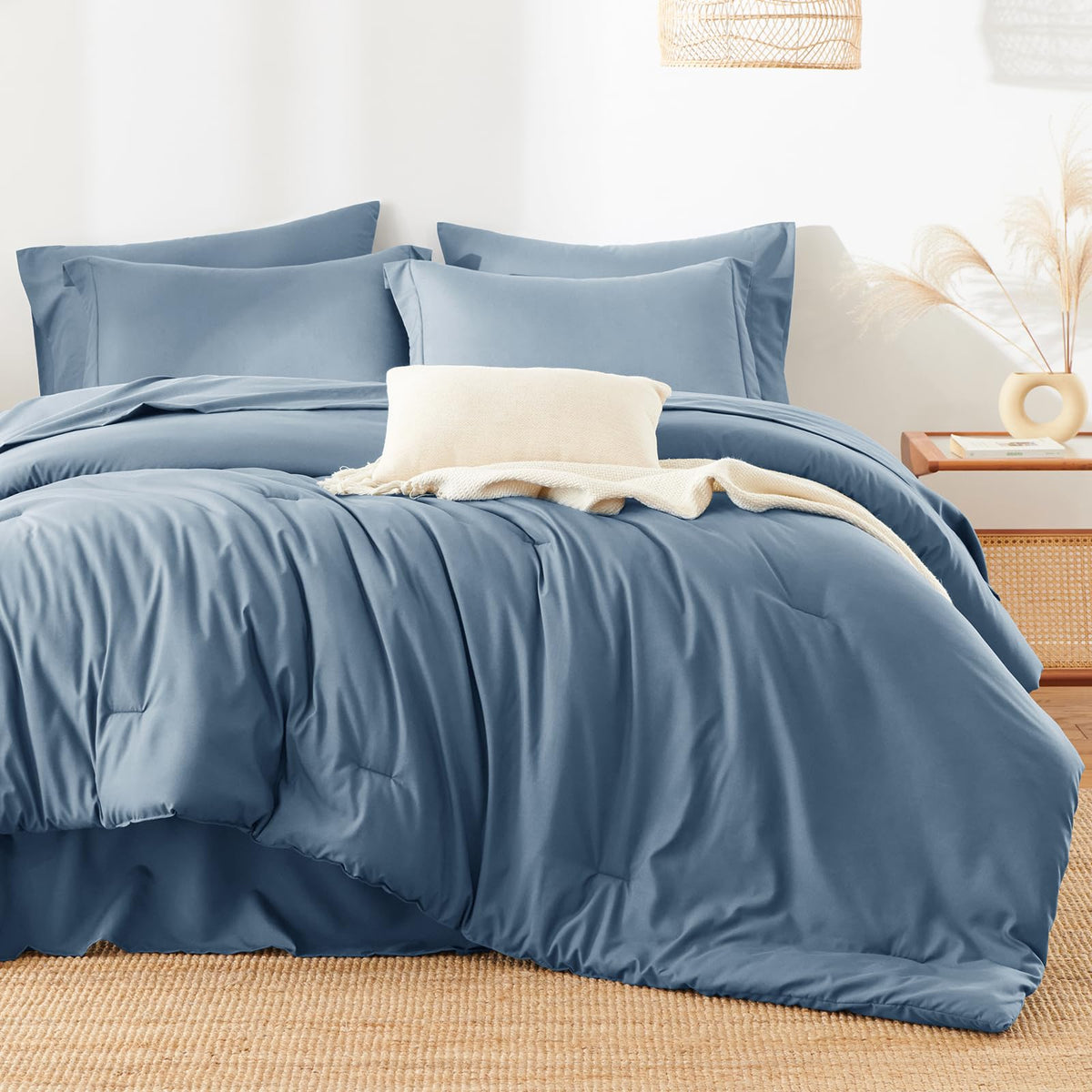 HIMEET grayish blue fabric texture for serene bedrooms