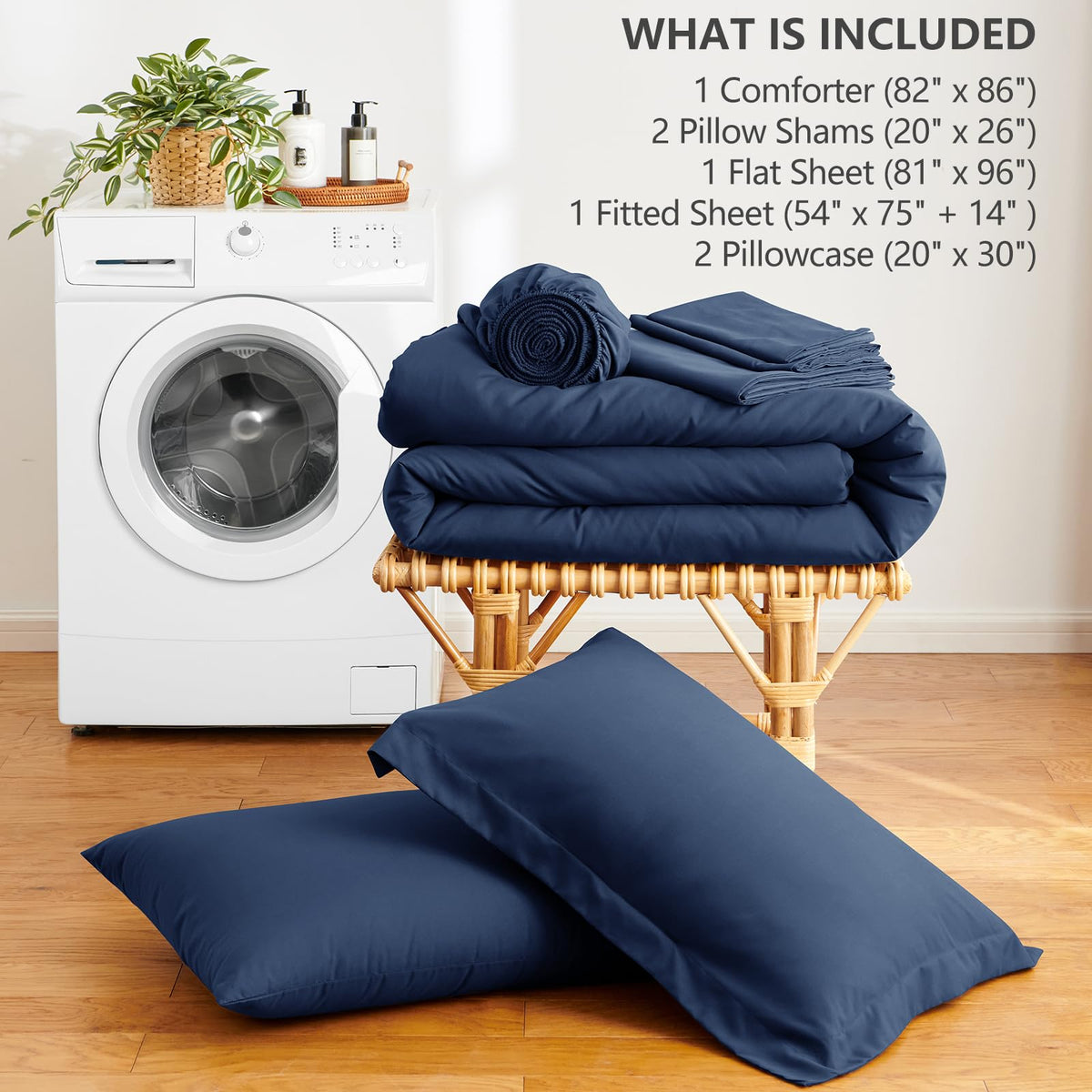 HIMEET shams 20x26 complement navy bedding with chic finish.