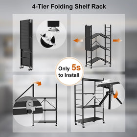 Himix foldable design shelves collapse for compact storage