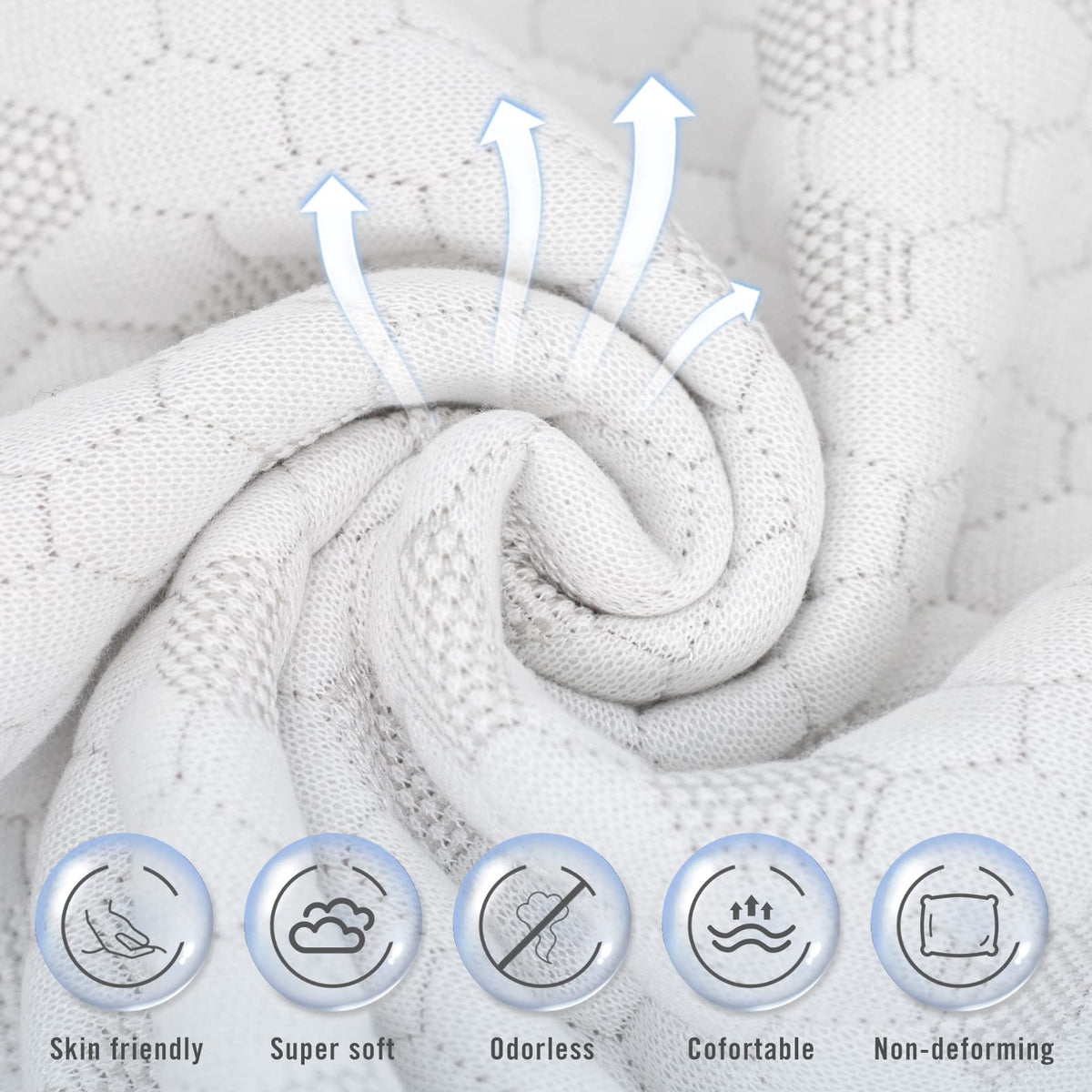 HIMOON shredded memory foam pillow closeup showcases plush fill and cloud-like feel.