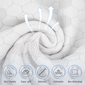 HIMOON shredded memory foam pillow closeup showcases plush fill and cloud-like feel.