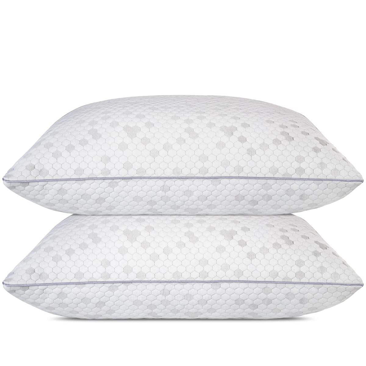 HIMOON shredded memory foam pillows, front view, designed for all-night bed comfort.