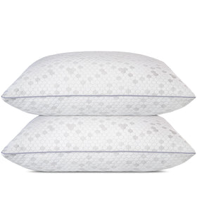 HIMOON shredded memory foam pillows, front view, designed for all-night bed comfort.