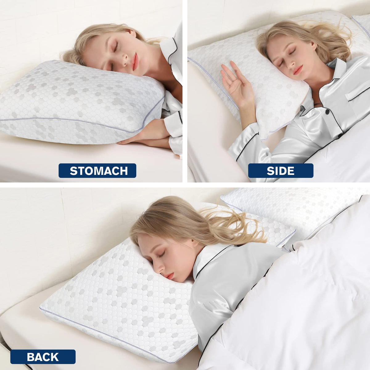 HIMOON pillows in bedding set ideal for couples sharing a bed.