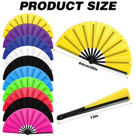 HINGTAI folding fan set shows synchronized color variety for group performances.