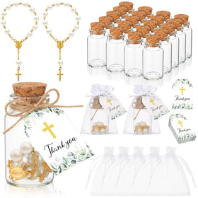 Hinly 100-pcs mini rosary favors pack ideal for baptism personalization.