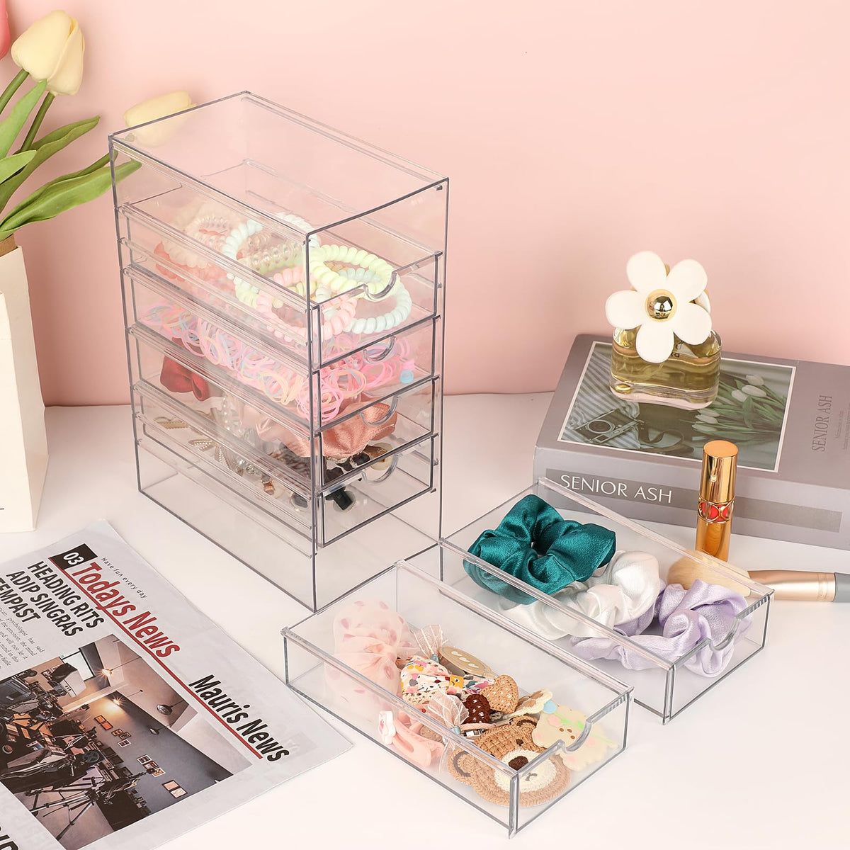 Hipiwe 6-drawer storage solution in use on dresser.
