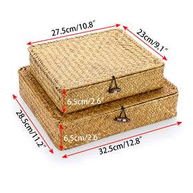 Hipiwe stackable flat-woven seagrass baskets save space when not in use