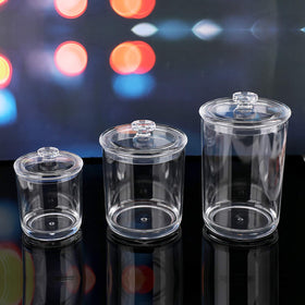 Hipiwe 30oz apothecary jar with lid on, ideal for cotton swabs.