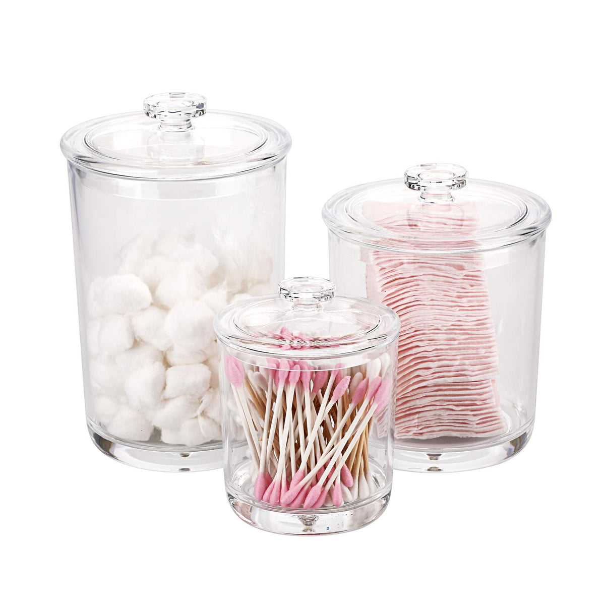 Hipiwe three-pack clear jars arranged for candy storage display.