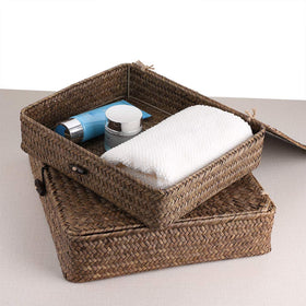Hipiwe basket on coffee table keeps essentials easily reachable.