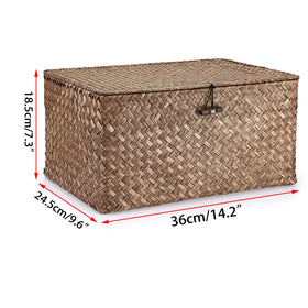 Hipiwe gift-ready seagrass basket with lid suitable for housewarmings or birthdays