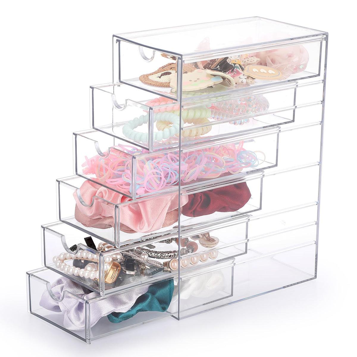 Hipiwe jewelry and cotton balls drawer stores small items separately.