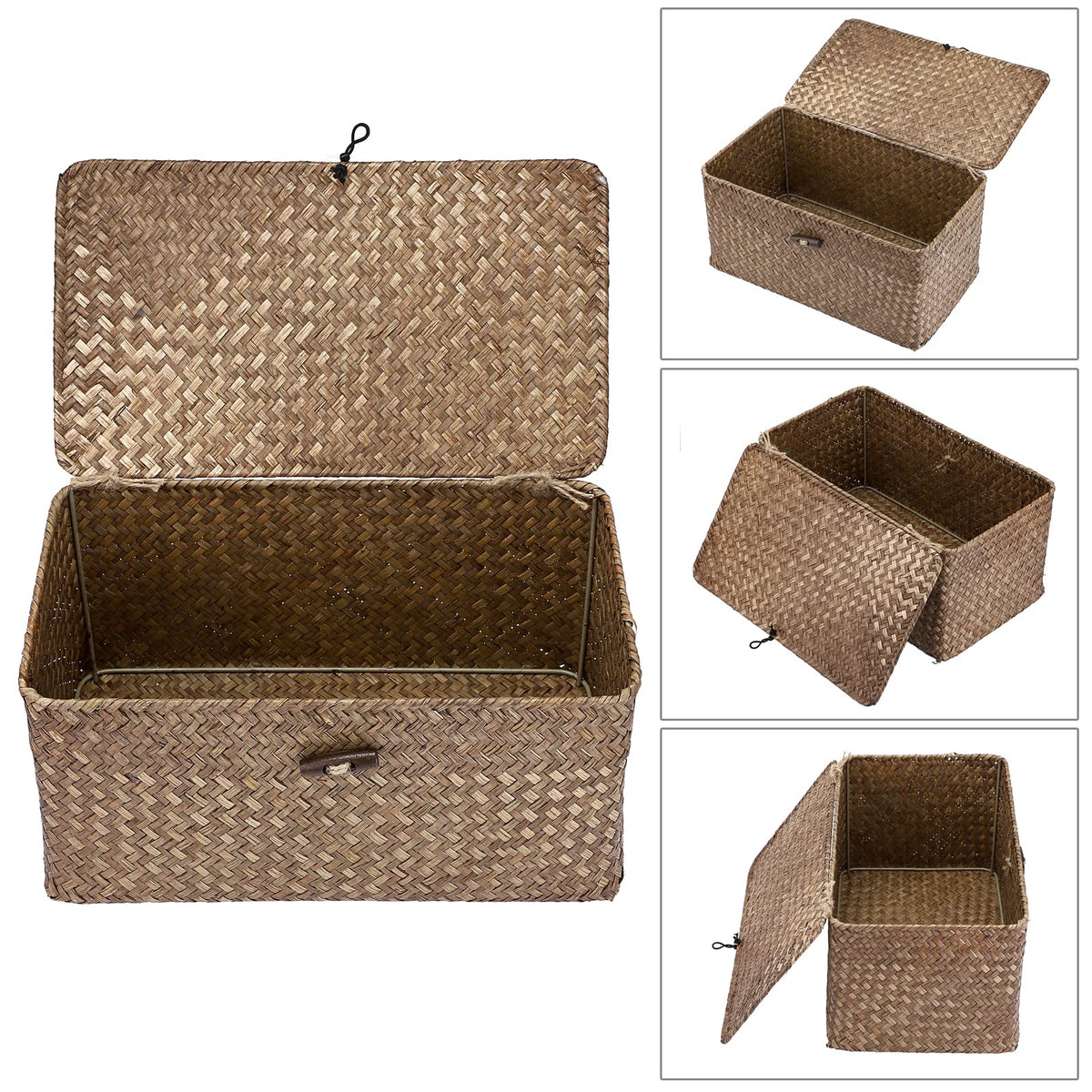 Hipiwe storage bins on shelf organize cosmetics, books, and more for easy access