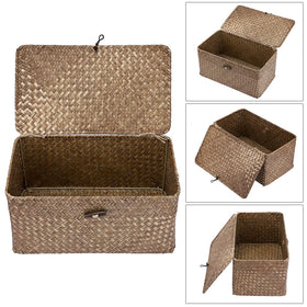 Hipiwe storage bins on shelf organize cosmetics, books, and more for easy access