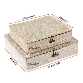 Hipiwe whitewash seagrass basket adds natural charm and order.