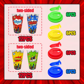 Hipoxa 16oz cups with lids included for spill-free play