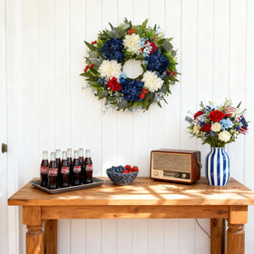 HipTree easy-care wreath, no watering required, low maintenance.