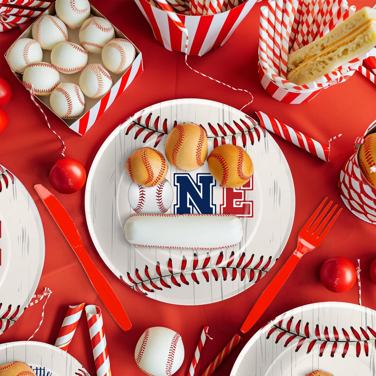 HIPVVILD baseball tablecloth protects surfaces for indoor or outdoor celebrations