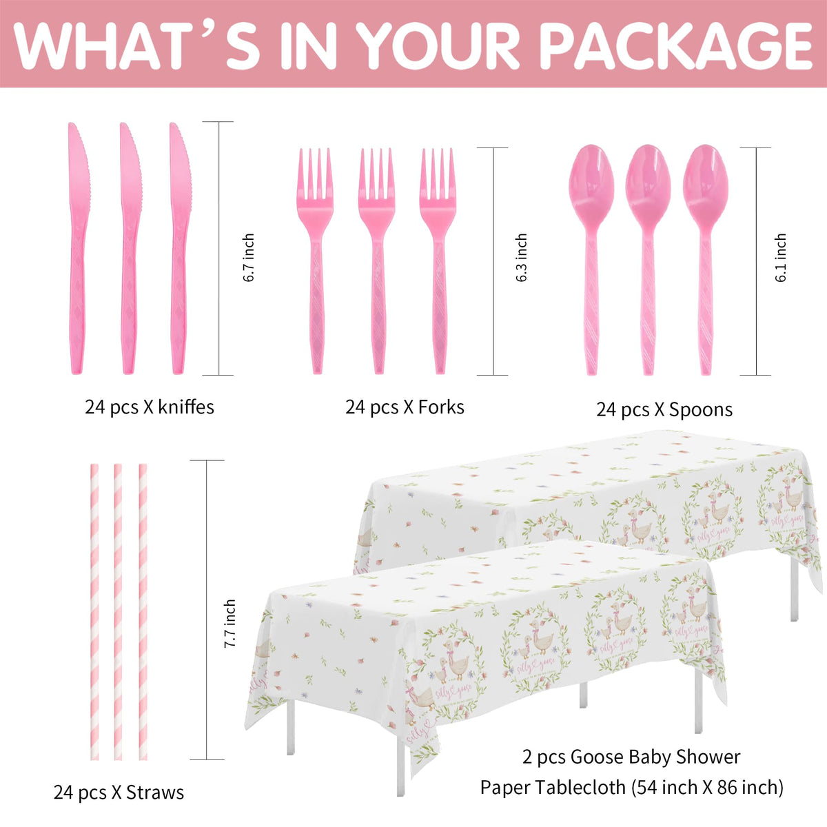 HIPVVILD goose baby girl plates 7in with soft pink accents for charming servings.