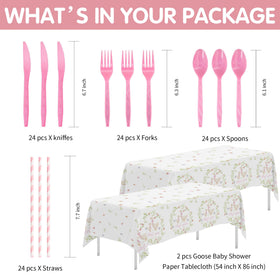 HIPVVILD goose baby girl plates 7in with soft pink accents for charming servings.