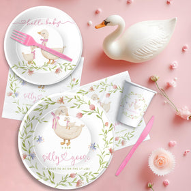 HIPVVILD goose baby shower napkins add gentle color and convenience.