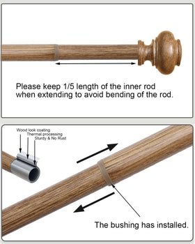 HIQTEK eco-friendly faux wood rod suitable for humid spaces.
