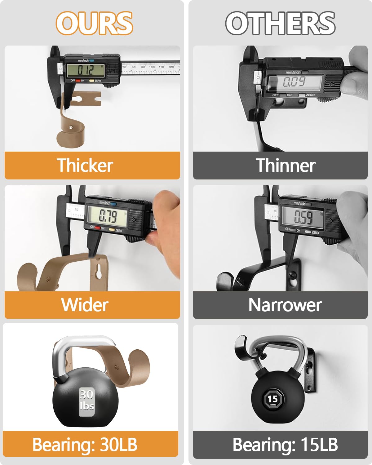 HIQTEK heavy-duty curtain rod supports up to 30 lbs with stable mounting.