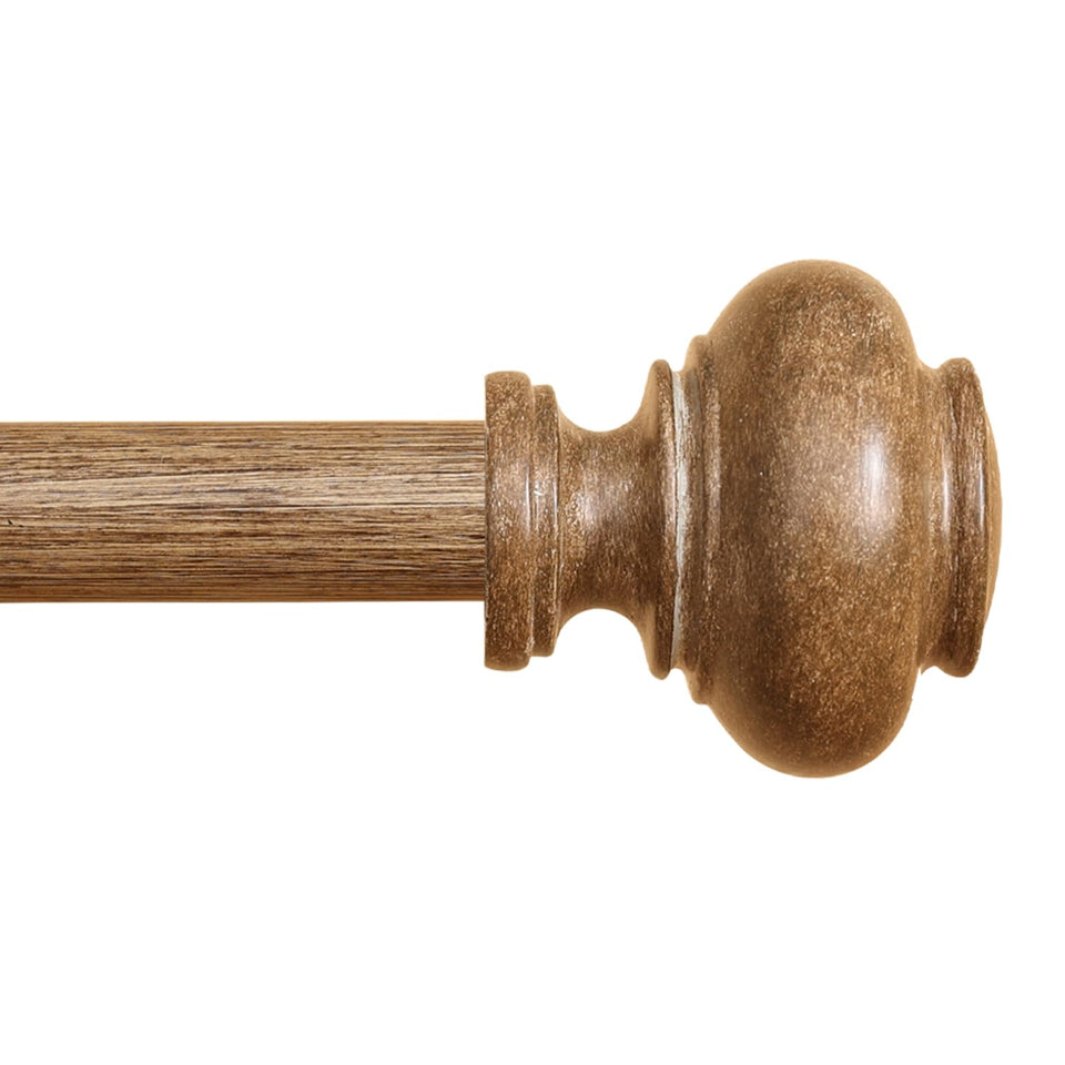 HIQTEK wood curtain rod 48-84 inch assembly for sturdy drapery.