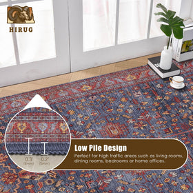 HIRUG indigo crimson colorway adds bold vintage charm to any room.