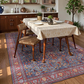 HIRUG washable area rug 5x7 with non-slip backing keeps floors stable in busy areas.