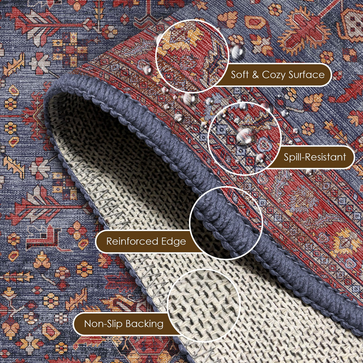 HIRUG soft plush underfoot, ideal for living rooms and bedrooms.