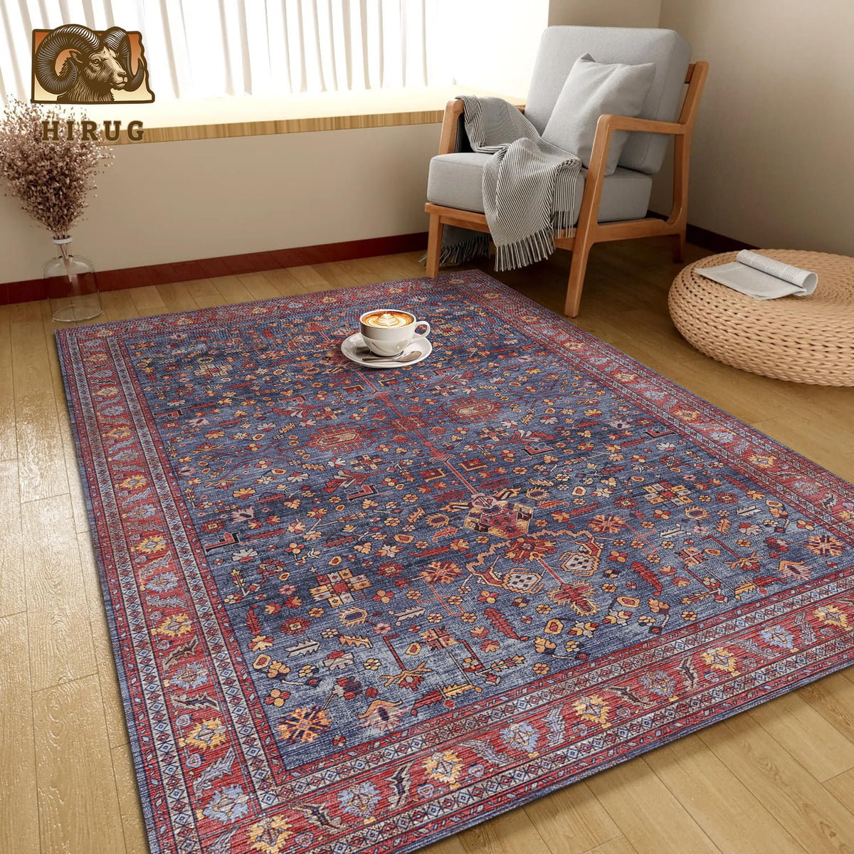 HIRUG ultra-thin foldable design fits under doors and furniture with ease.
