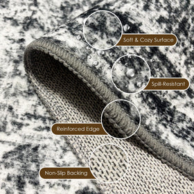 HIRUG 6-by-9 rug suits living rooms and bedrooms with understated charm.