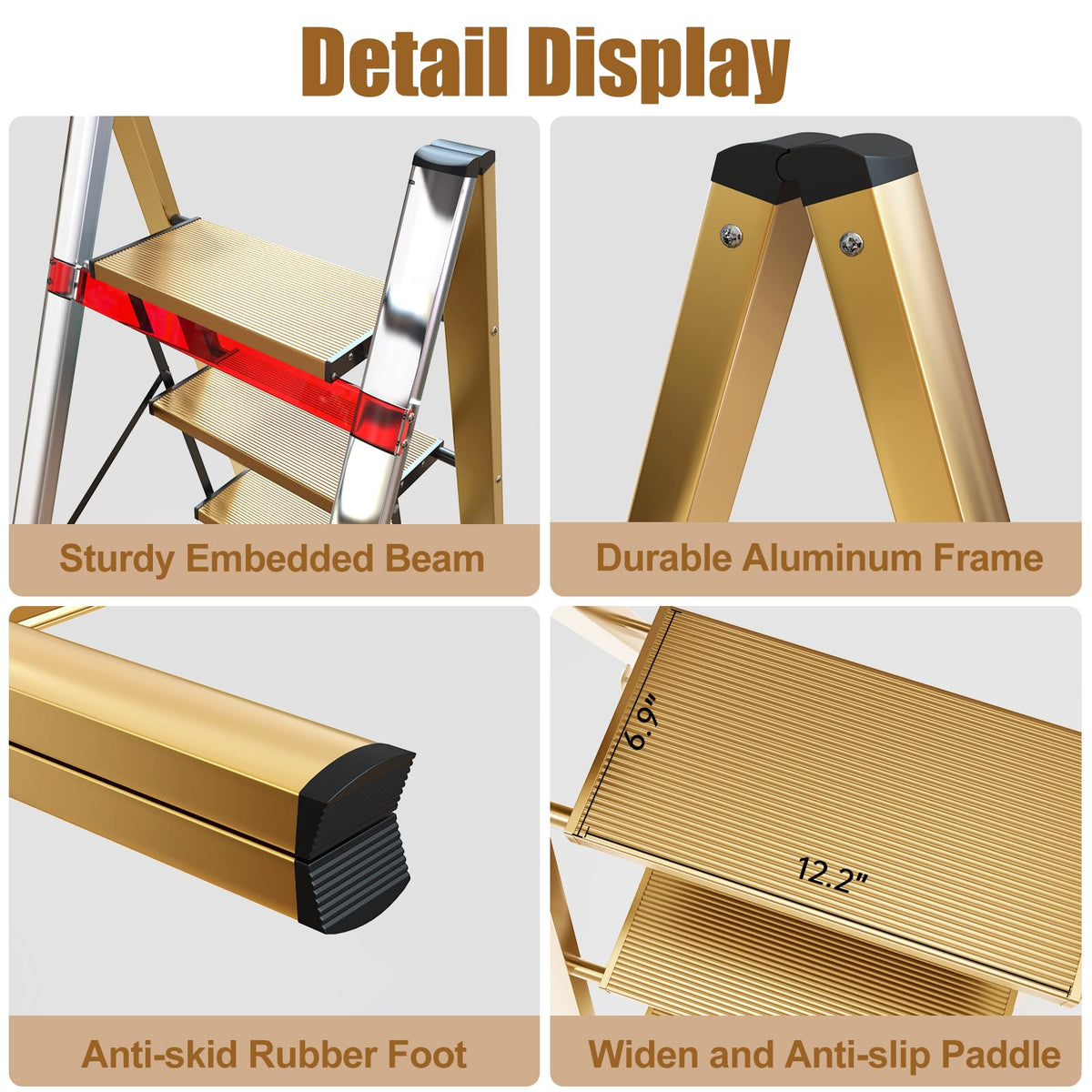 Hismocal aluminium frame anti-slip pedal provides sturdy support